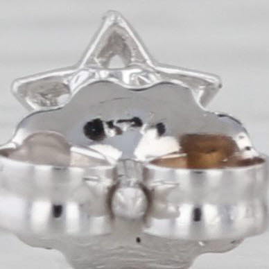 Small Cubic Zirconia Star Stud Earrings 14k White Gold Studs