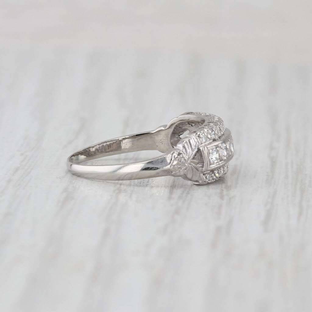 Vintage 0.33ctw Diamond Ring Platinum Wedding Anniversary Band Size 5.75