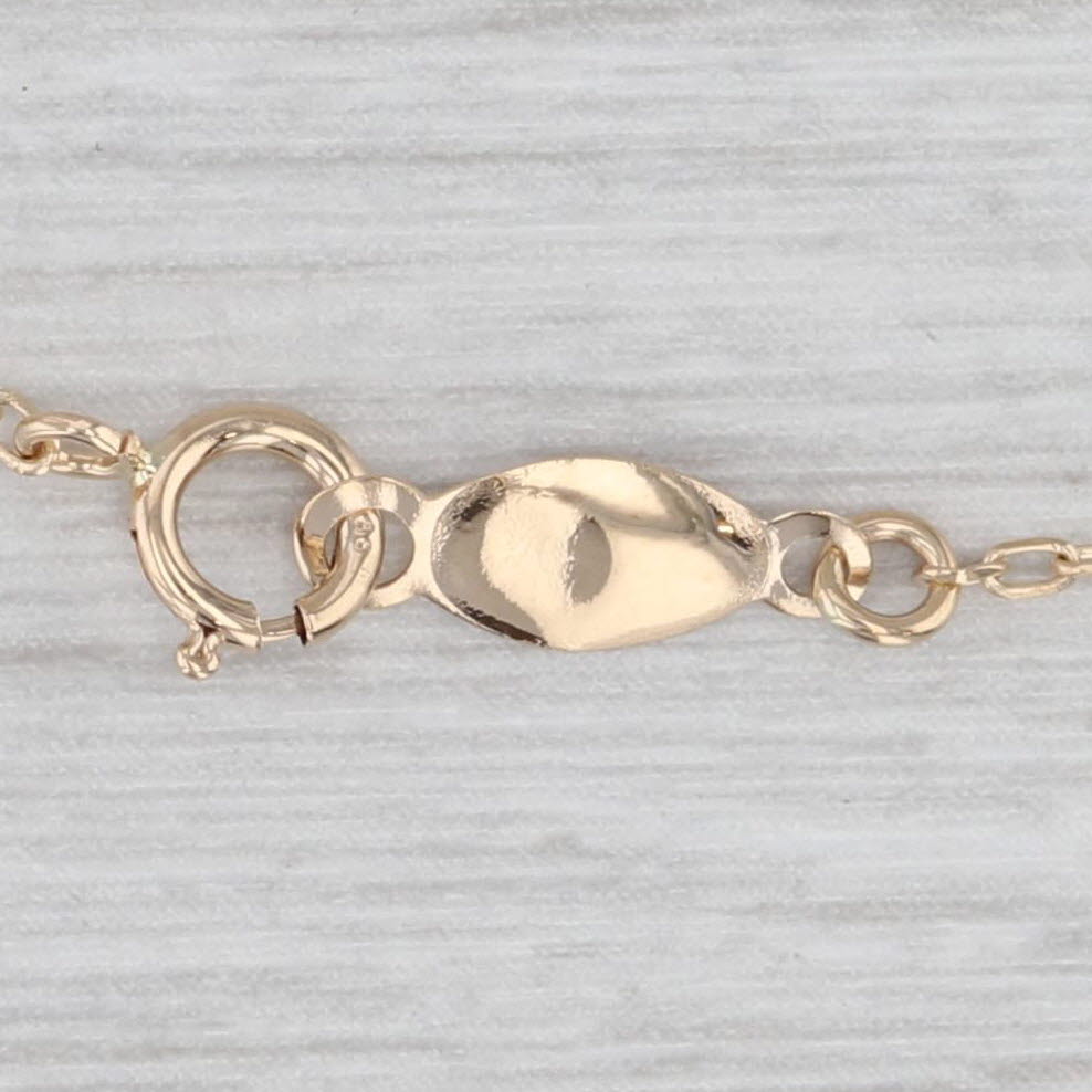 Light Gray Cultured Pearl Bead Station Necklace 14k Yellow Gold 17" Cable Chain