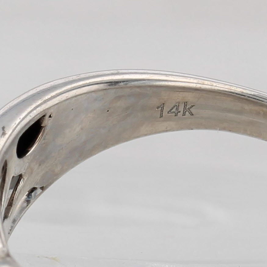 Gray 0.70ctw Black White Diamond Ring 14k White Gold Size 8