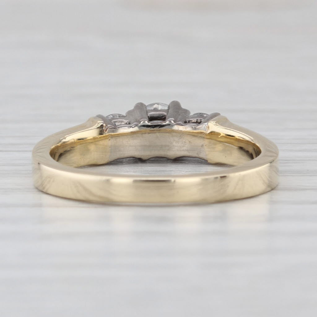 0.99ctw 3-Stone Round Diamond Engagement Ring 14k Yellow Gold Size 7-7.25