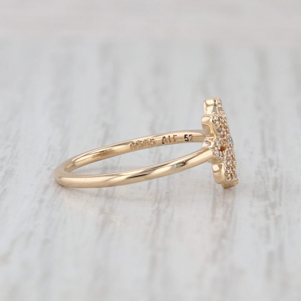 Pandora Lace Botanique Ring 14k Yellow Gold 150182CZ Size 6 Cubic Zirconia