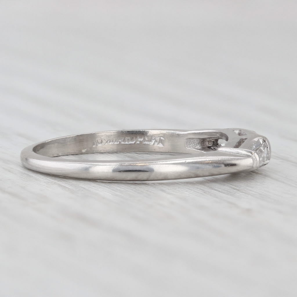 Light Gray 0.26ctw Diamond Wedding Anniversary Band Platinum Ring Size 6