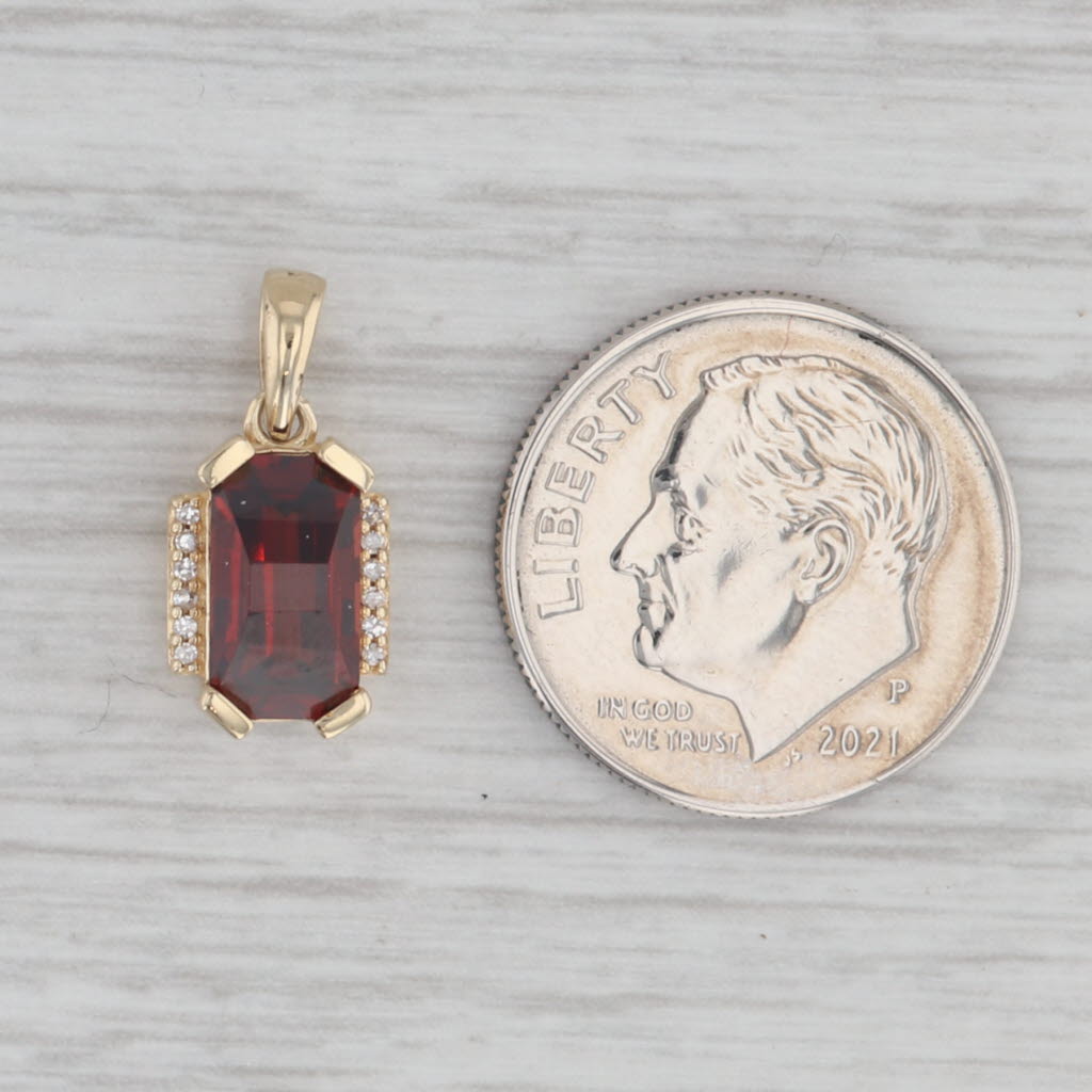 Gray 3.54ctw Garnet Diamond Pendant 10K Yellow Gold January Birthstone