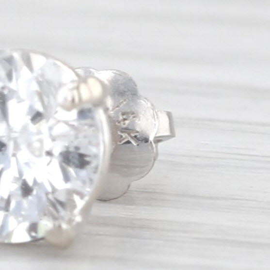 2.02ctw Diamond Stud Earrings 14k White Gold Round Solitaire Studs Screw Backs