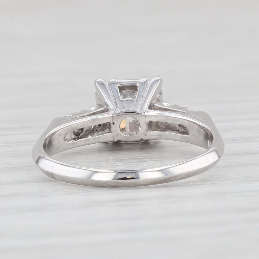 Light Gray Vintage 1.17ctw Diamond Engagement Ring Platinum Size 6 Old European Cut