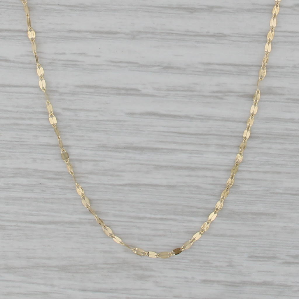 Mirror Chain Necklace 14k Yellow Gold Ring Toggle Clasp 18.25