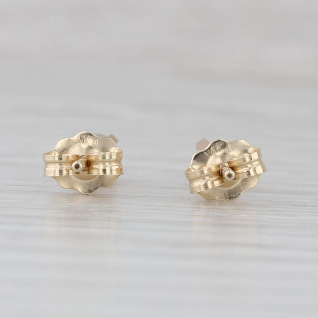 Gray 0.23ctw Diamond Round Solitaire Stud Earrings 14k Yellow Gold