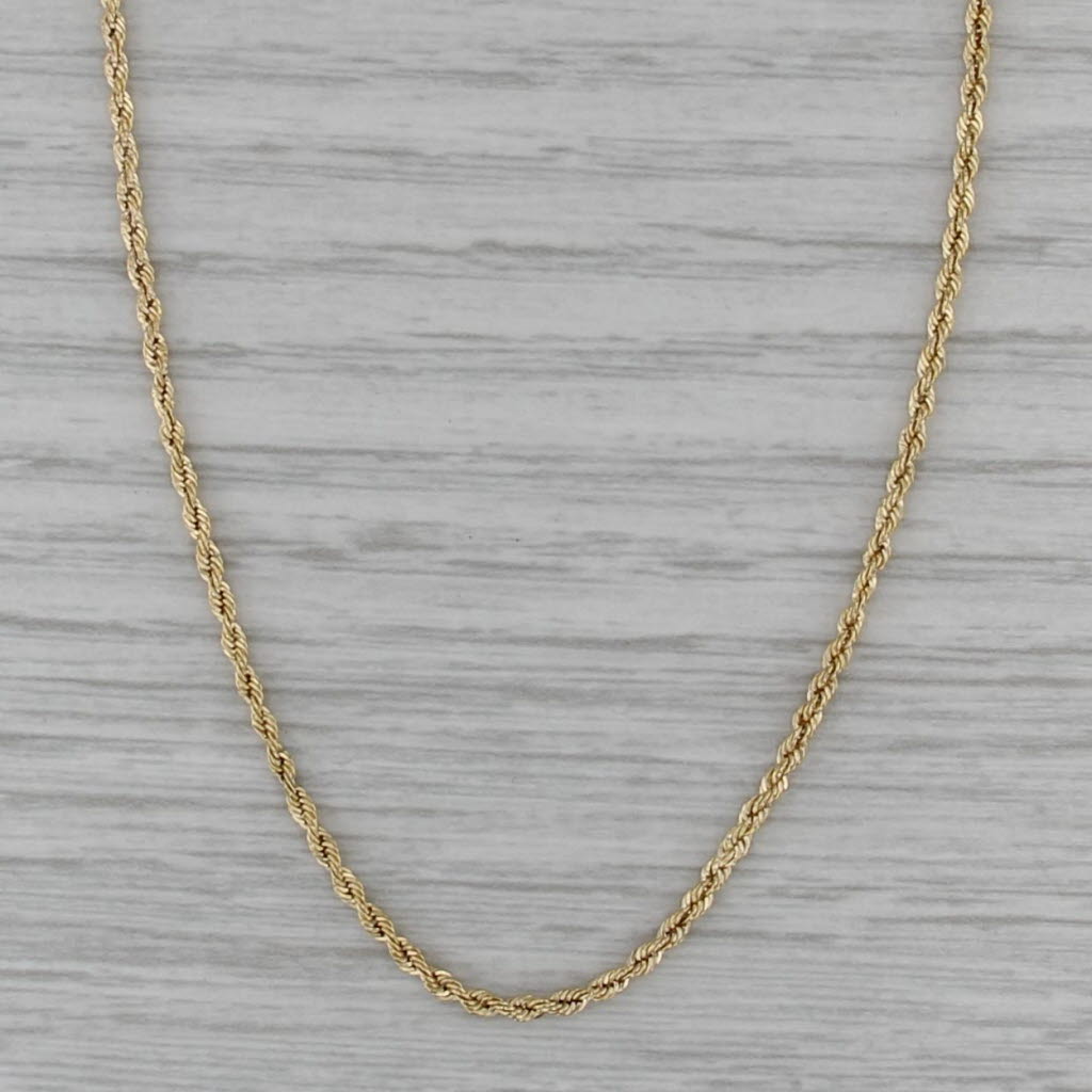 Rope Chain Necklace 14k Yellow Gold 16.25" 1.6mm