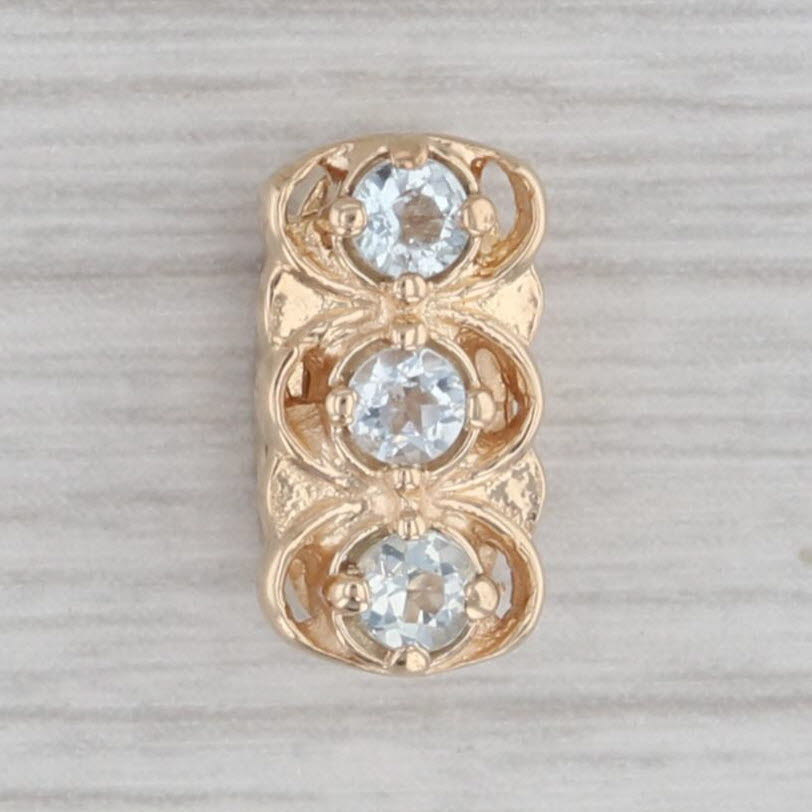 Gray Richard Glatter 0.15ctw Aquamarine Slide Bracelet Charm 14k Yellow Gold Vintage