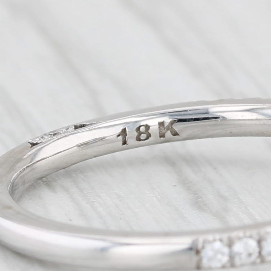 Light Gray New Tacori Semi Mount Diamond Band Engagement Ring 18k White Gold Size 6.5