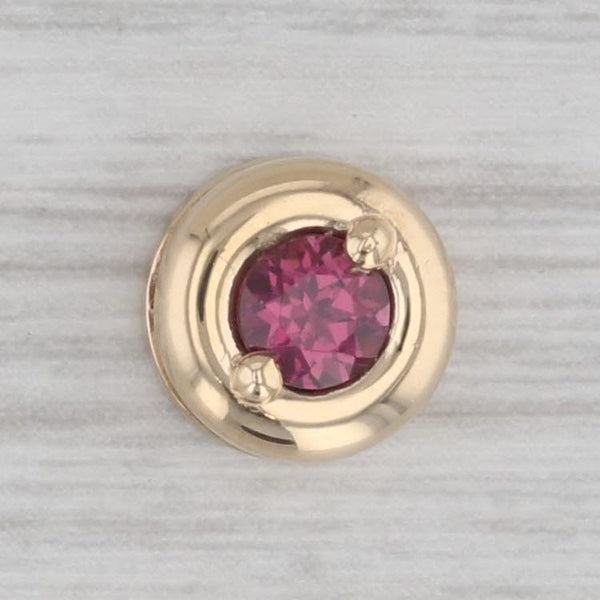 0.25ct Round Solitaire Pink Sapphire Pendant 14k Yellow Gold Small Floating