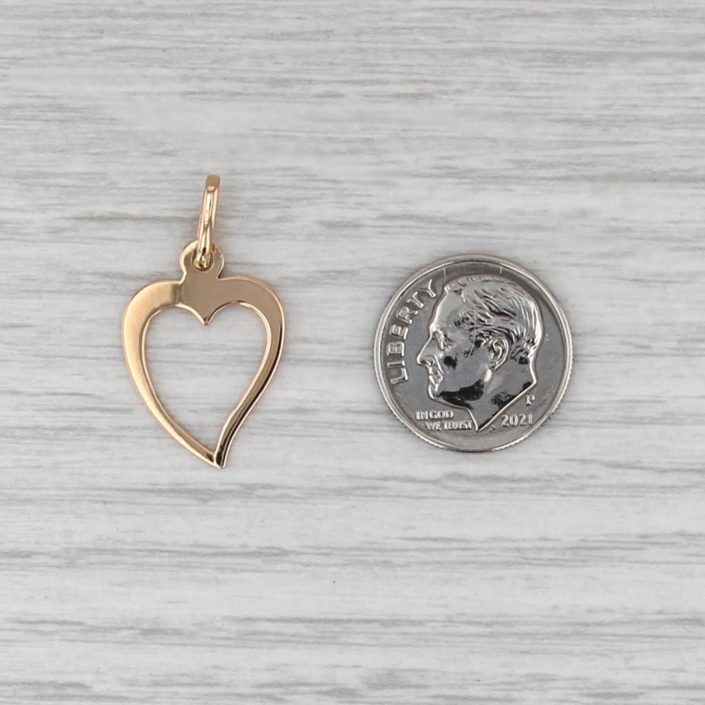 Open Heart Pendant 18k Yellow Gold Charm