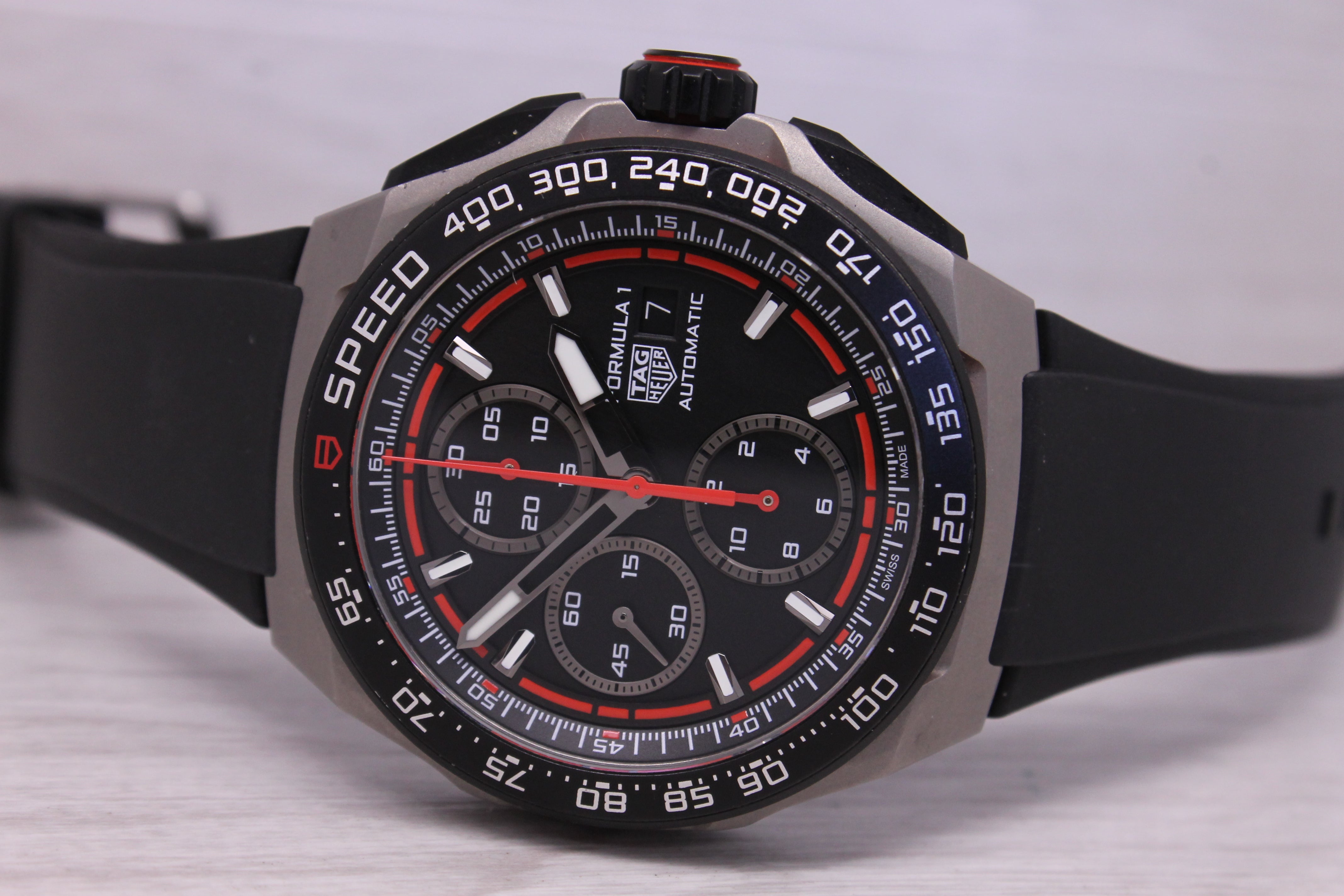 Tag Heuer Formula 1 Titanium 44mm Automatic Chronograph Watch Box Card CBZ2082