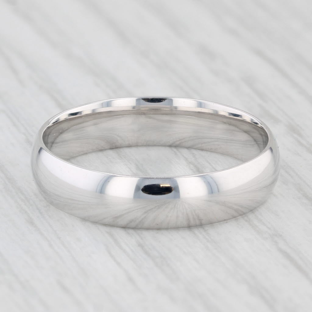 Light Gray Classic Men's Wedding Band 14k White Gold Size 10-10-25 Ring