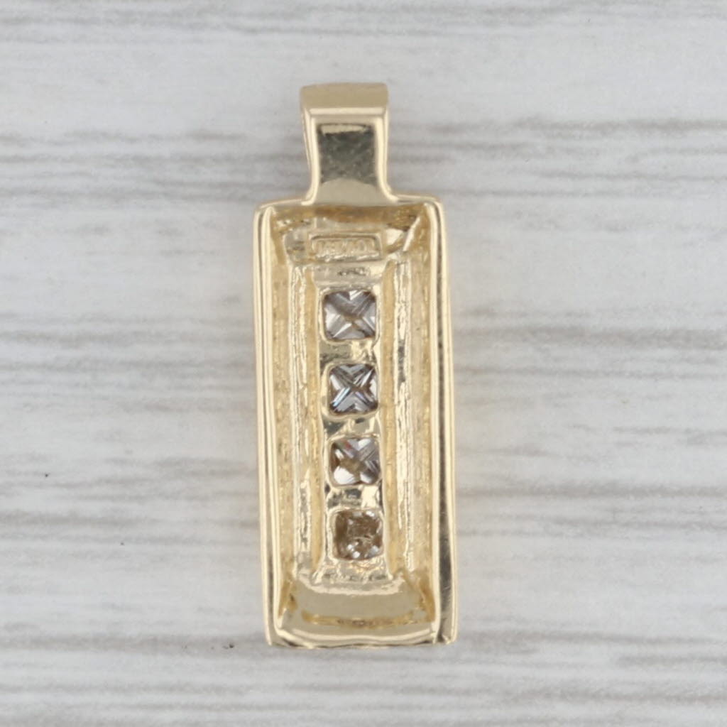 0.62ctw Diamond Journey Pendant 14k Yellow Gold Small Drop