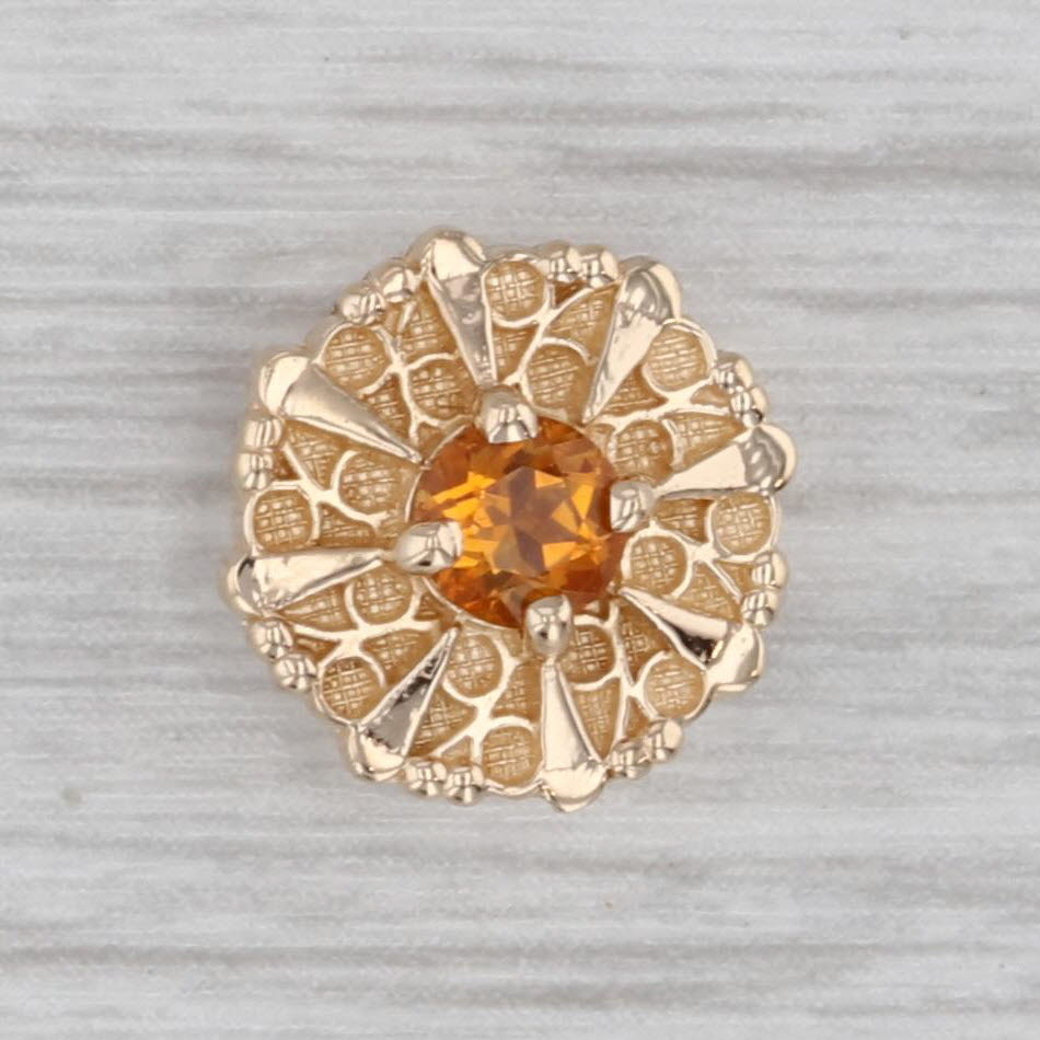 Gray 0.23ct Citrine Solitaire Slide Bracelet Charm 14k Yellow Gold Richard Glatter