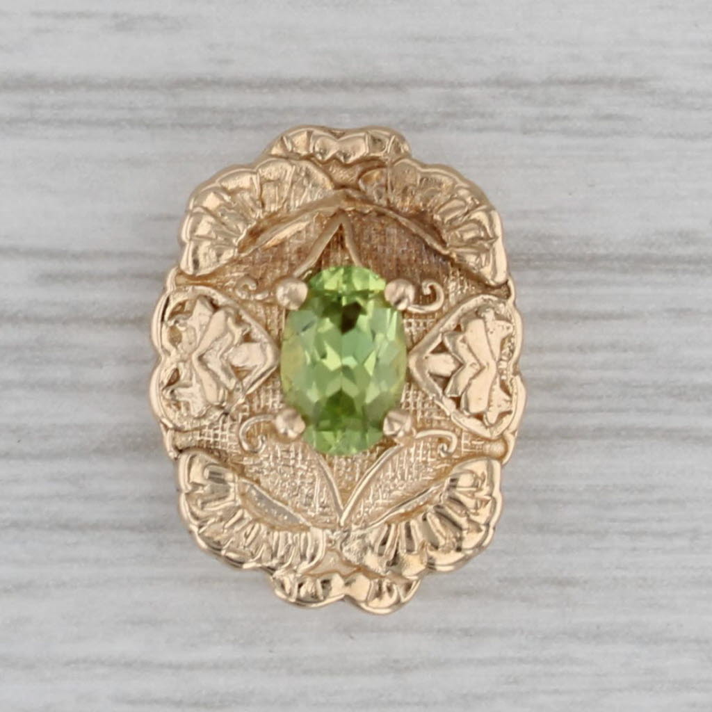 Gray Richard Glatter 0.50ct Peridot Slide Bracelet Charm 14k Yellow Gold Vintage