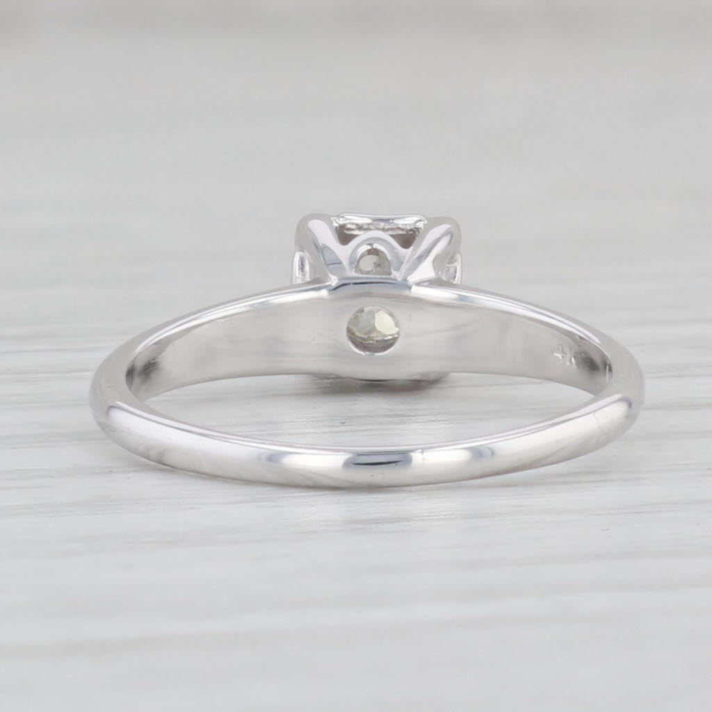 Light Gray 0.34ct Vintage Diamond Solitaire Engagement Ring 14k White Gold Size 6.5