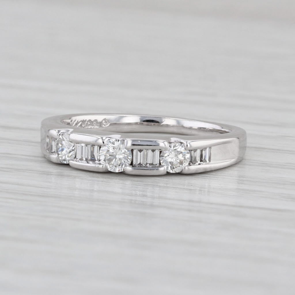 0.47ctw Diamond Wedding Ring 14k White Gold Stackable Band
