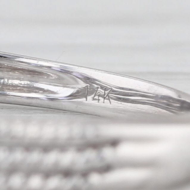 0.98ctw Tanzanite 3-Stone Diamond Ring 14k White Gold Size 7