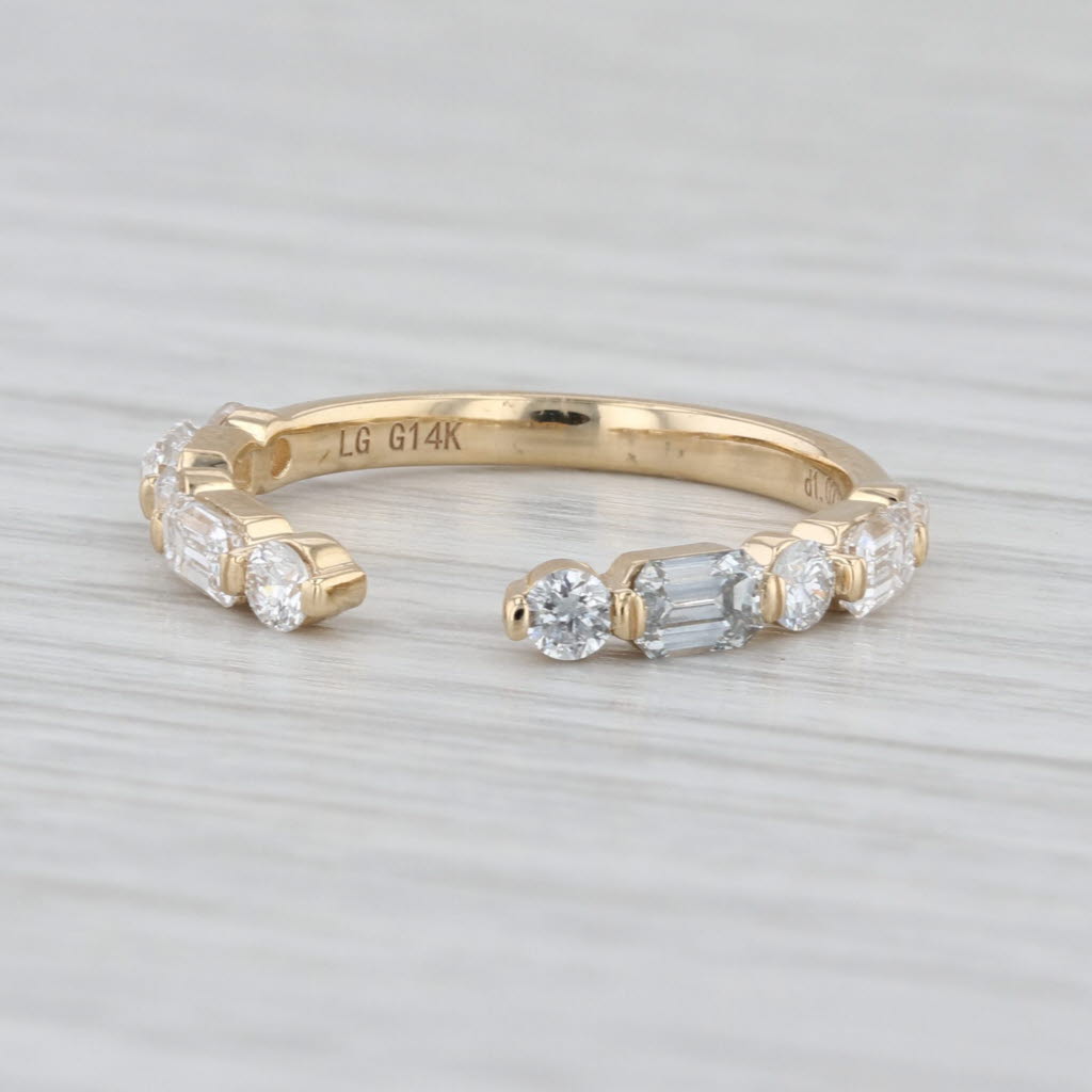 New 1.02ctw Lab Grown Diamond Wedding Band 14k Gold Adjustable Stackable Ring