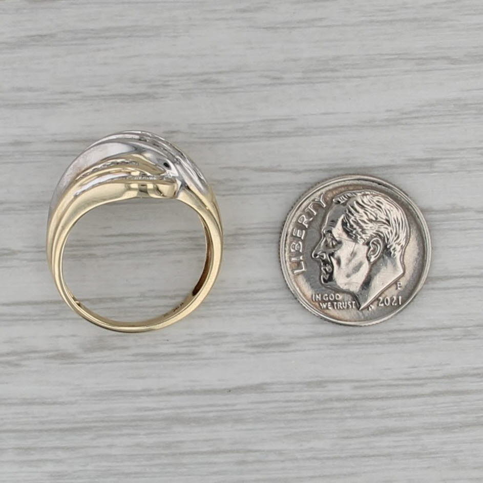 0.40ctw Diamond Bypass Ring 10k Gold Channel Set Baguettes Size 7