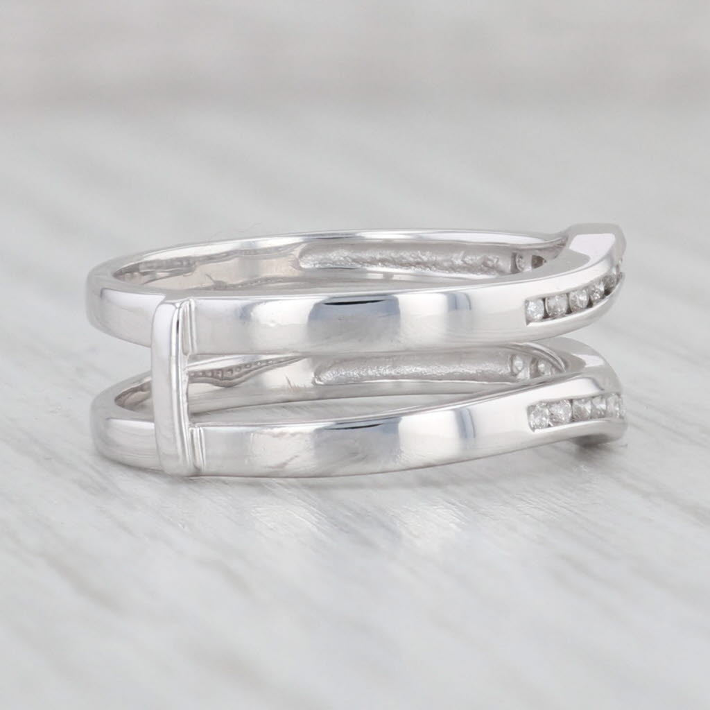 Light Gray 0.24ctw Diamond Ring Jacket Guard 14k White Gold Size 7 Wedding Band