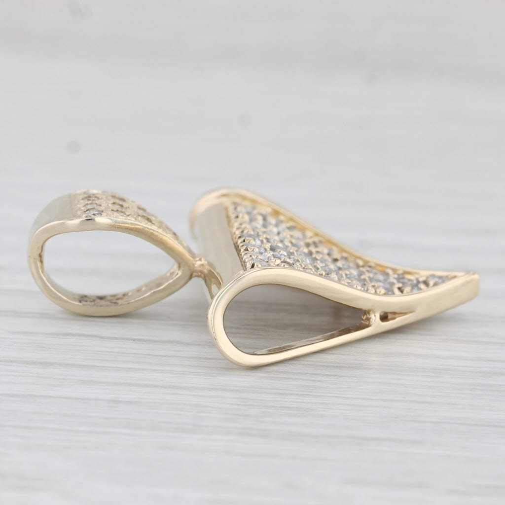 Light Gray 1.10ctw Abstract Diamond Triangle Pendant 14k Yellow Gold