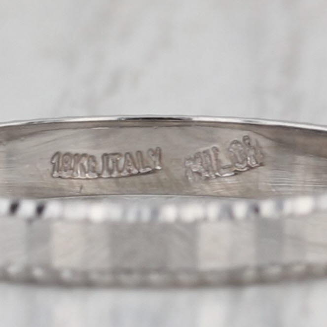 Milor Italy Women's Wedding Ring 18k White Gold Size 6 Ring Beveled Edge