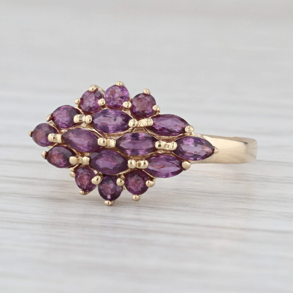 1.34ctw Ruby Cluster Ring 14k Yellow Gold Size 6