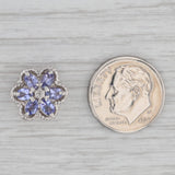 Richard Klein 0.90ctw Tanzanite Diamond Flower Slide Bracelet Charm 14k Gold