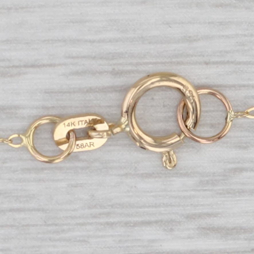 Gray New MOM Letters Cable Chain Necklace 14k Yellow Gold 16"-18"