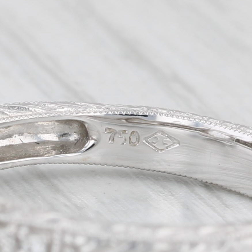 Light Gray New Beverley K Semi Mount Engagement Ring 18k White Gold Diamonds Size 6.5
