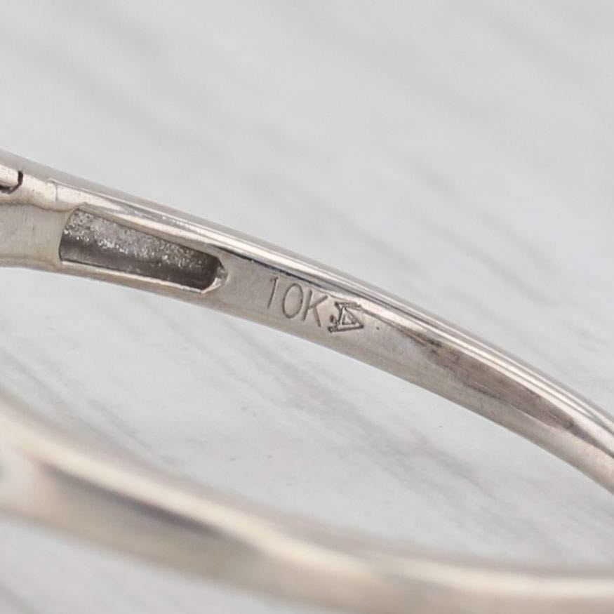 Light Gray 0.33ctw Diamond Cluster Halo Engagement Ring 10k White Gold Size 7.5