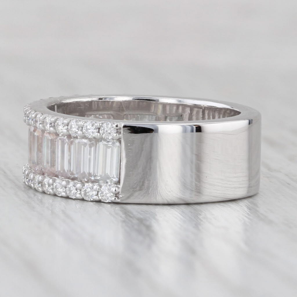 Light Gray 2.17ctw Moissanite Ring 14k White Gold Size 5.75 Stackable Wedding Band