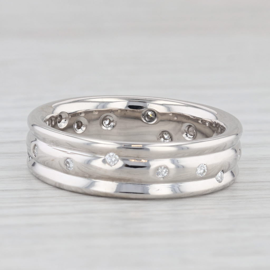 Light Gray 0.25ctw Diamond Dots Ring 14k White Gold Eternity Wedding Band