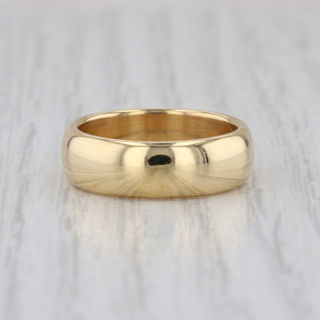 Tiffany Forever Wedding Band 18k Yellow Gold Size 5.75 6mm Ring