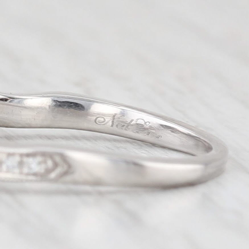 Neil Lane 0.12ctw Diamond Wedding Band Contoured Ring Guard 14k White Gold