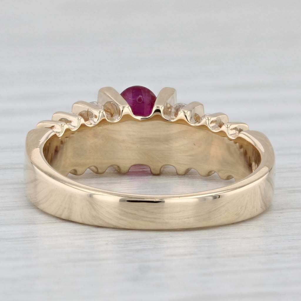 1.02ctw Oval Ruby Diamond Ring 14k Yellow Gold Size 6