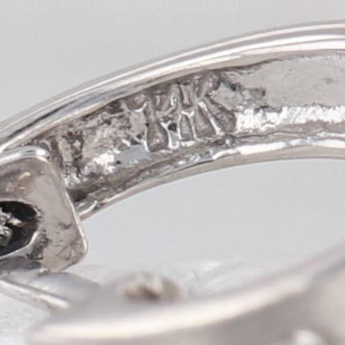 Small 0.09ctw Diamond Huggie Hoop Earrings 14k White Gold Round Hoops