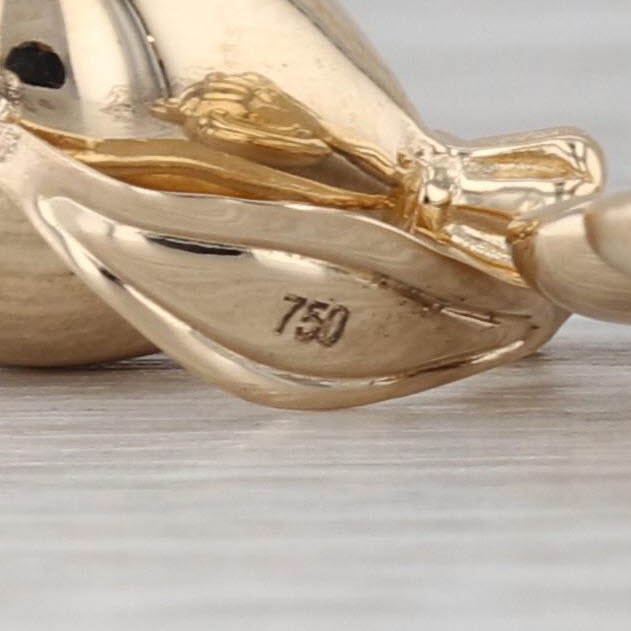 Floating Teddy Bear Holding Balloon Pendant 18k Yellow Gold Statement