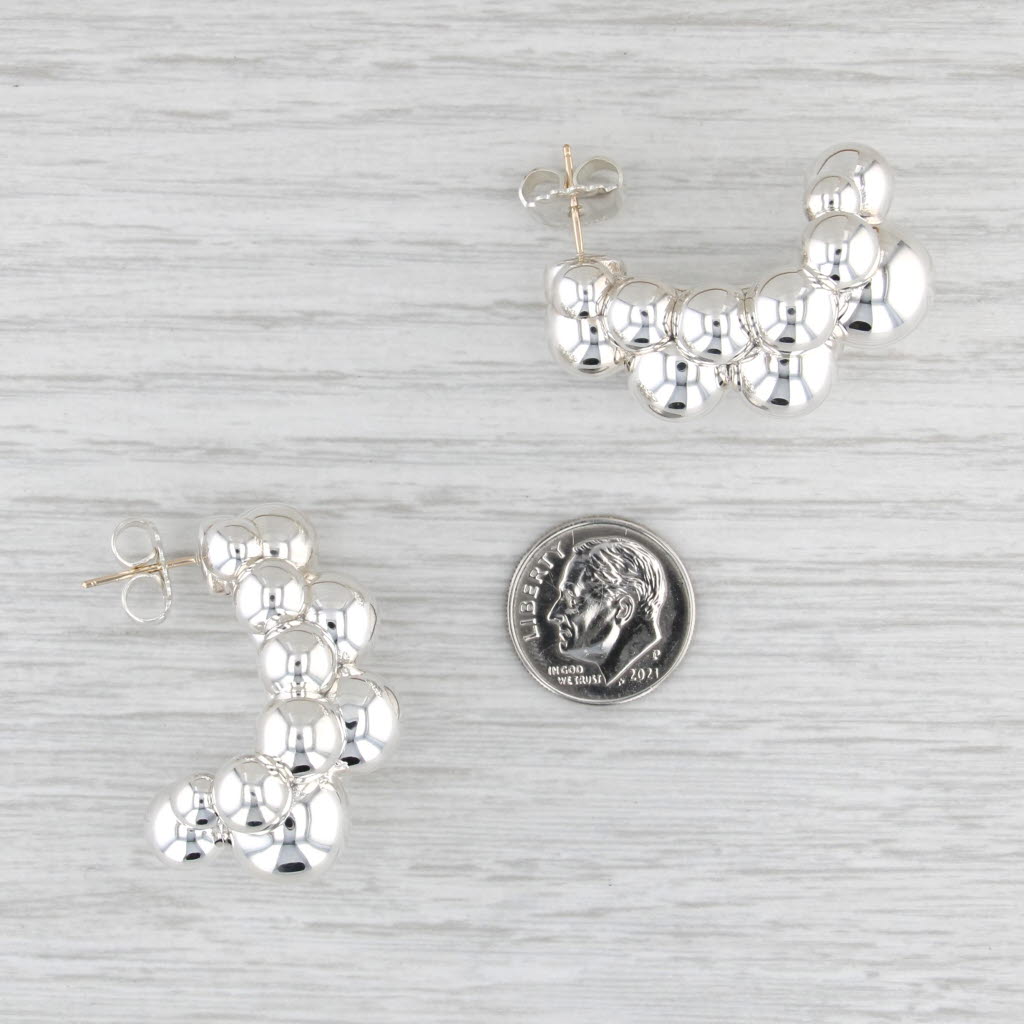 New Lagos Caviar Bubbly Bead Drop Earrings Sterling Silver Statement