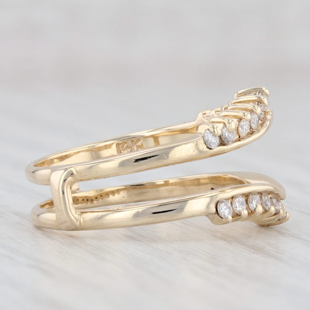Light Gray 0.33ctw Diamond Ring Jacket Wrap 14k Yellow Gold Size 6.5 Guard Wedding Band