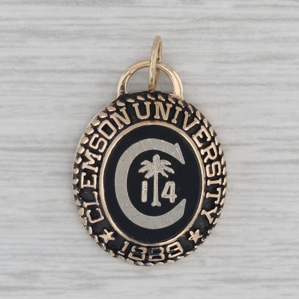 Gray Clemson University Pendant 10k Yellow Gold School Keepsake Charm