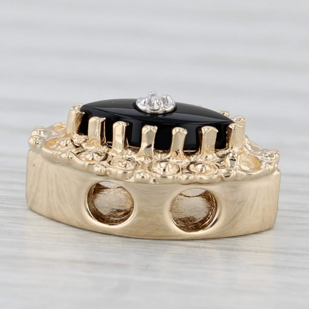 Light Gray Richard Klein Black Oynx Navette 14k Yellow Gold Slide Charm