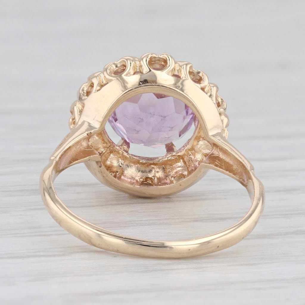 Light Gray 1.50ct Round Light Purple Amethyst Solitaire Ring 14k Yellow Gold Size 5.5
