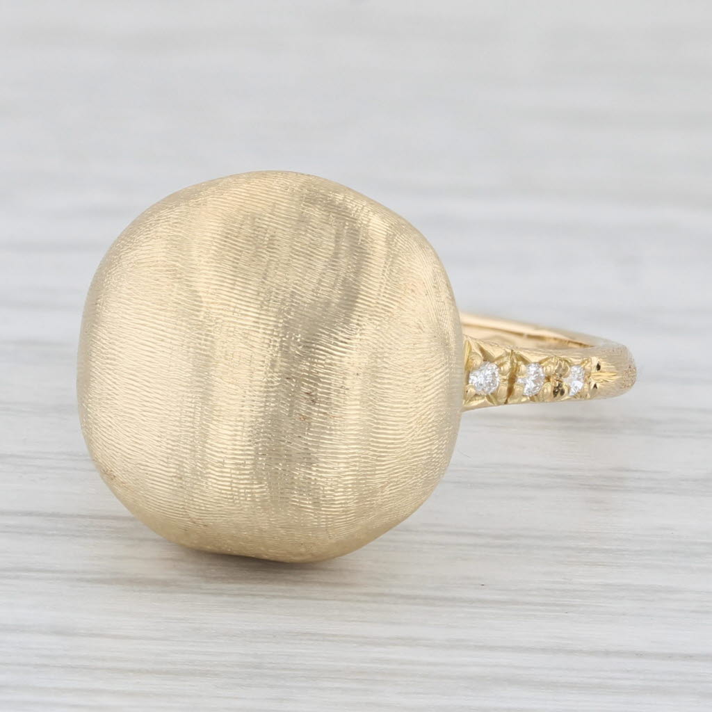 Light Gray Marco Bicego Africa Diamond Ring Brushed 18k Yellow Gold Size 7
