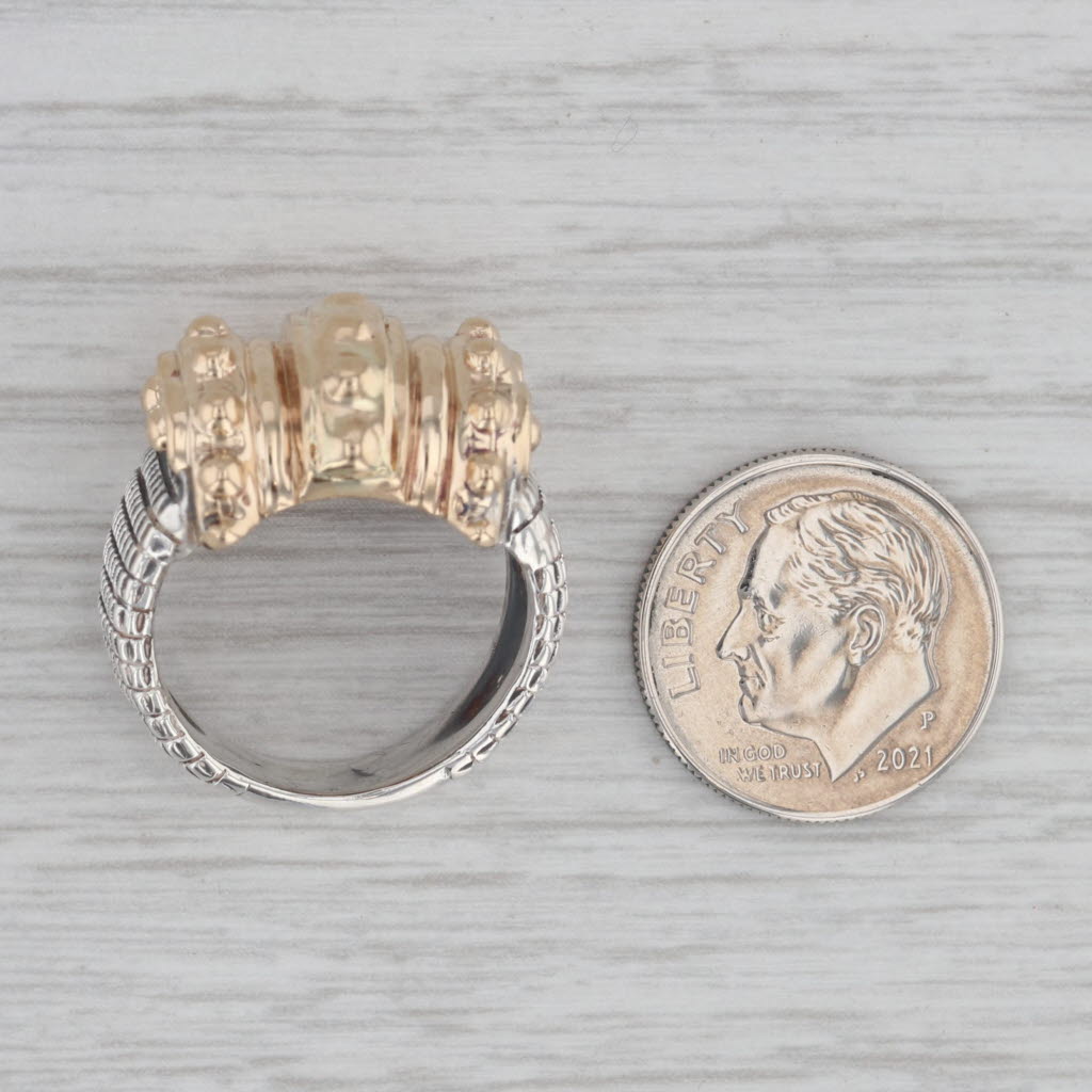 Gray Alwand Vahan 2-Toned Statement Ring 14k Yellow Gold Sterling Silver Size 5.5