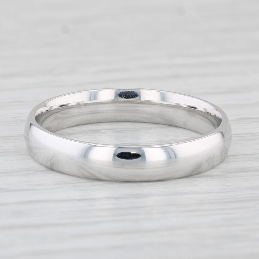 Light Gray Classic Men's Wedding Band 14k White Gold Size 10.5 Ring